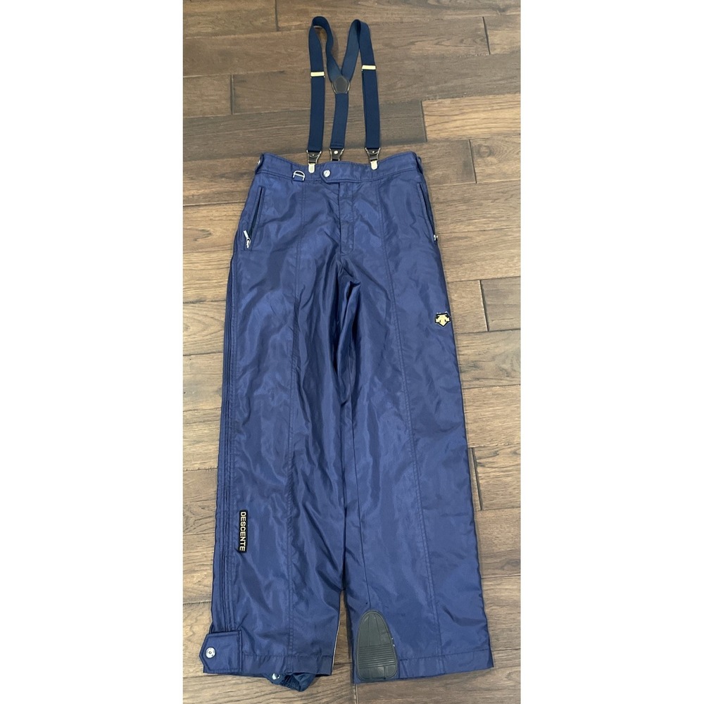 Vintage Descente Snow ski Pants Bibs Blue Size Men's‎ 38 US